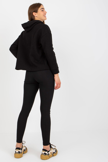 Černá dámská mikina s mikinou 2