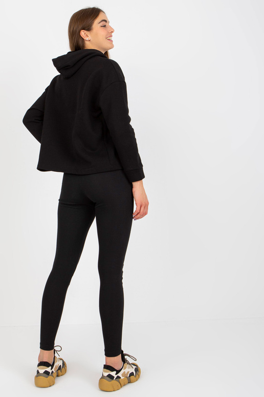 Černá dámská mikina s mikinou Černá dámská mikina s mikinou