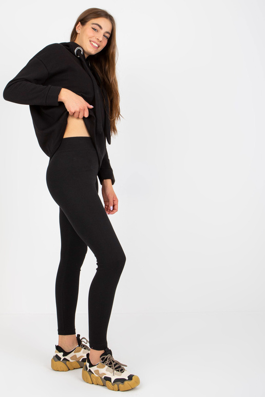 Černá dámská mikina s mikinou Černá dámská mikina s mikinou