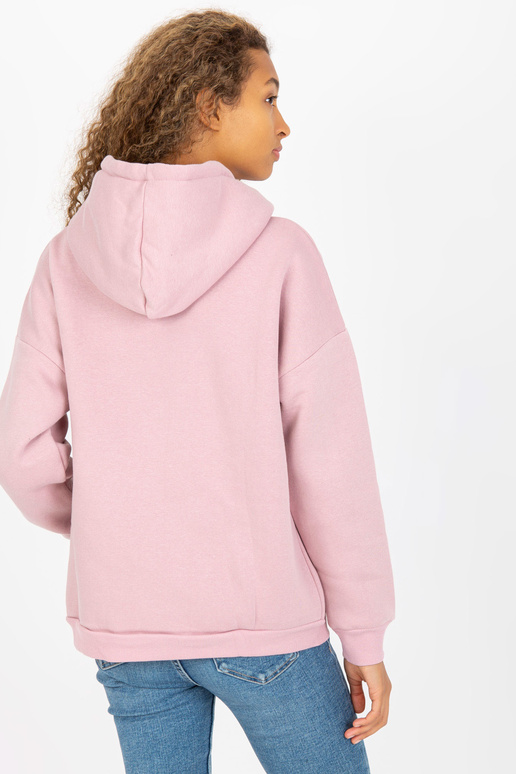 Špinavě růžová mikina basic s kapucí...