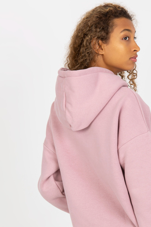 Špinavě růžová mikina basic s kapucí...