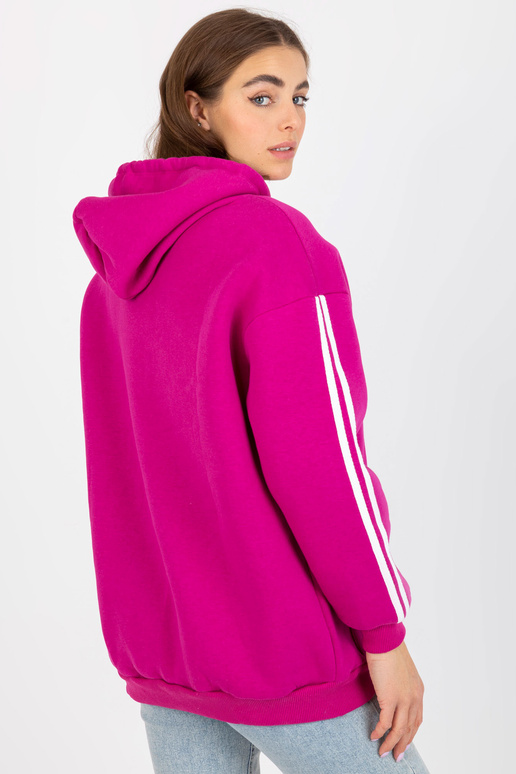 Bavlněná fuchsiová mikina s kapucí
