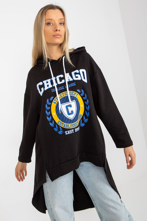 Černá dámská mikina s delším zadním...