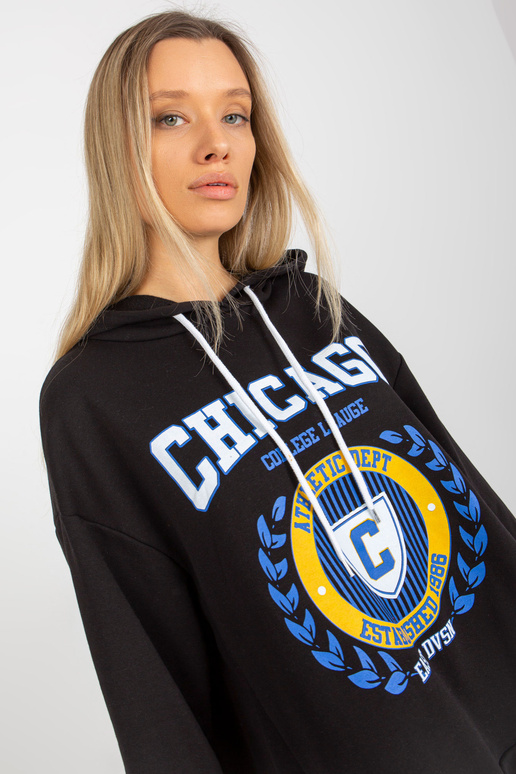 Černá dámská mikina s delším zadním...