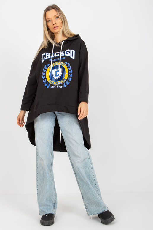 Černá dámská mikina s delším zadním...