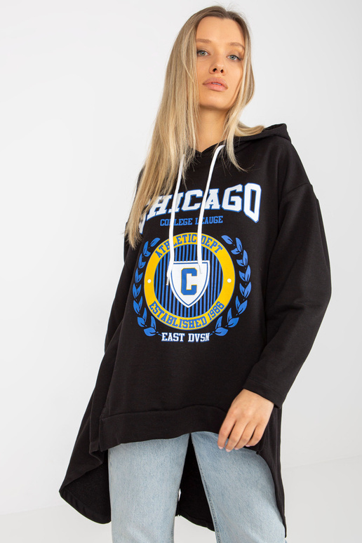 Černá dámská mikina s delším zadním...