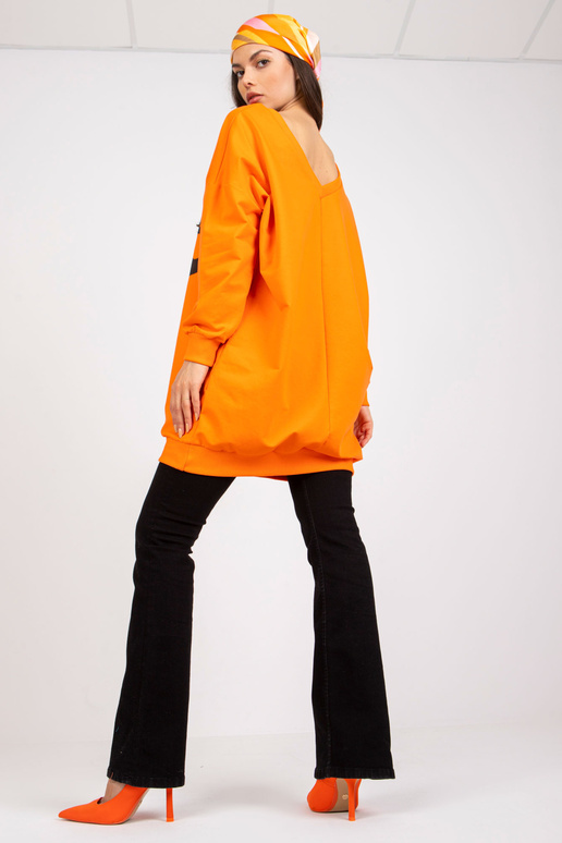 Oranžovo-černá tepláková tunka s... Oranžovo-černá tepláková tunka s...