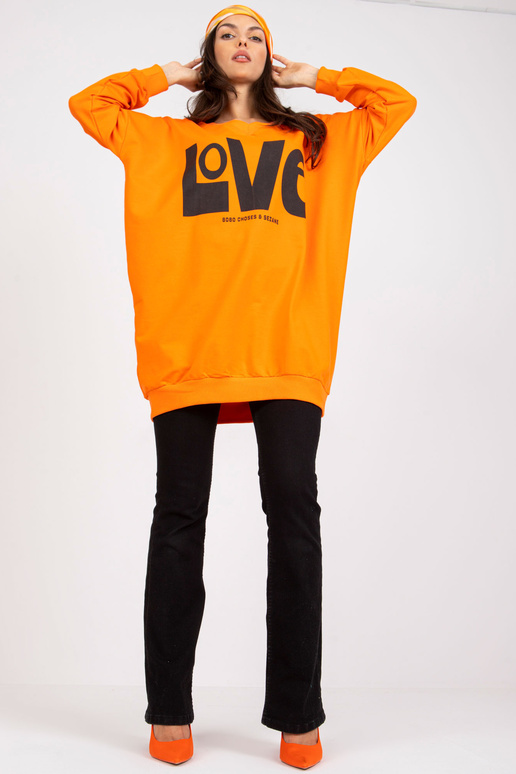 Oranžovo-černá tepláková tunka s... Oranžovo-černá tepláková tunka s...