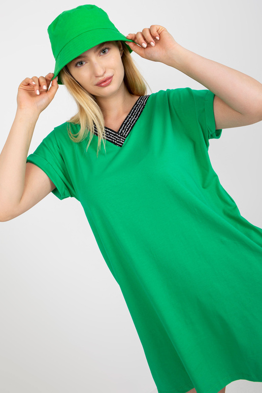 Zelená nadměrná dlouhá halenka s kapsami