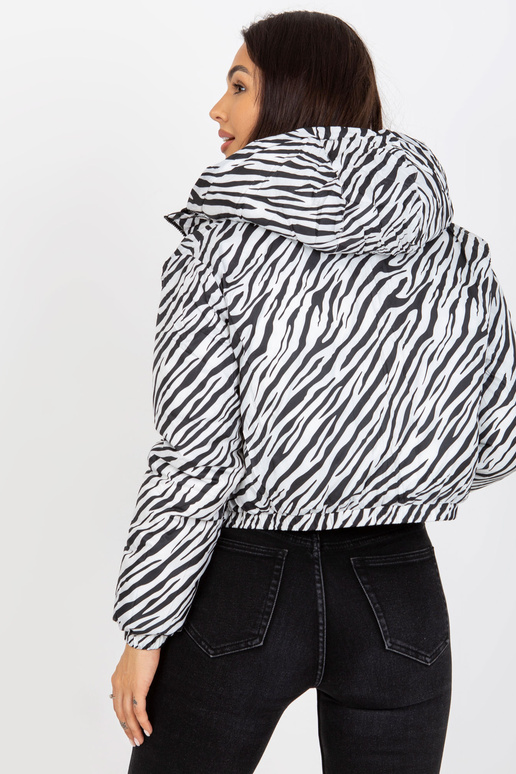Schwarze doppelseitige Zebra-Steppjacke