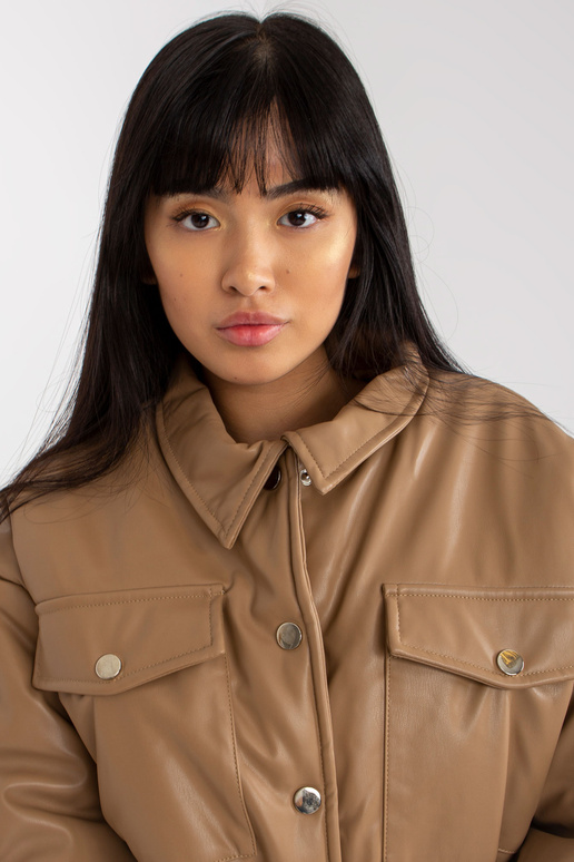 Velbloudí péřová bunda z ekokůže se... Velbloudí péřová bunda z ekokůže se...