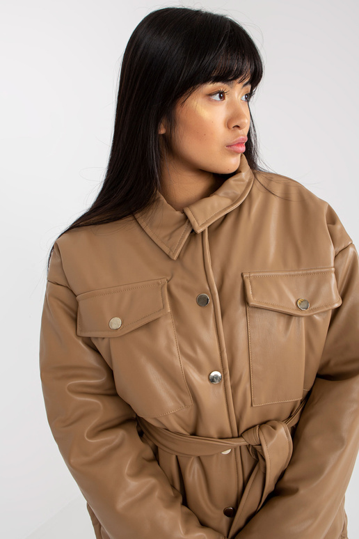 Velbloudí péřová bunda z ekokůže se... Velbloudí péřová bunda z ekokůže se...