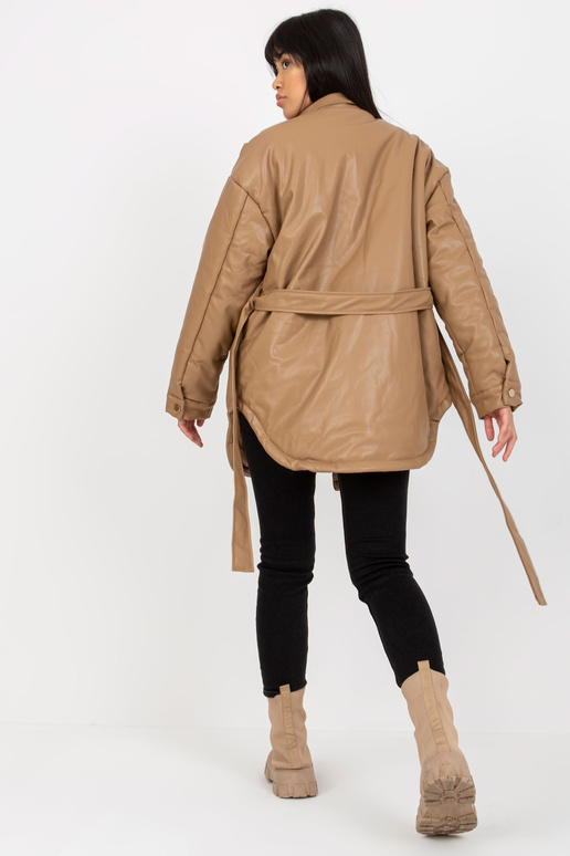 Velbloudí péřová bunda z ekokůže se... Velbloudí péřová bunda z ekokůže se...