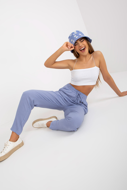 Světle modré látkové kalhoty s...