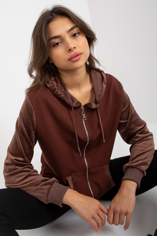 Hnědá dámská mikina cardigan s...