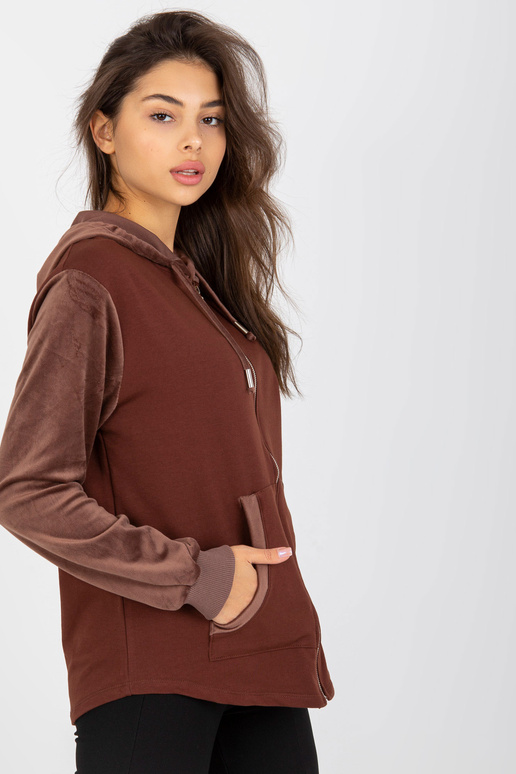 Hnědá dámská mikina cardigan s...
