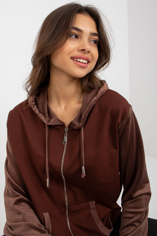 Hnědá dámská mikina cardigan s...