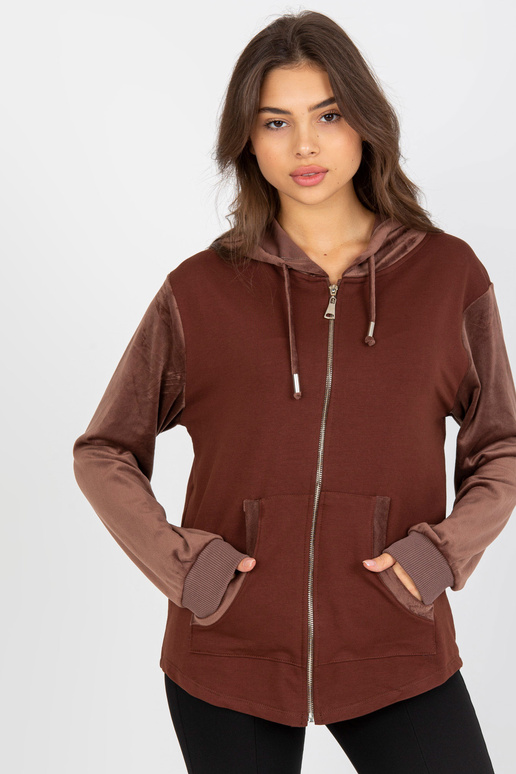 Hnědá dámská mikina cardigan s...
