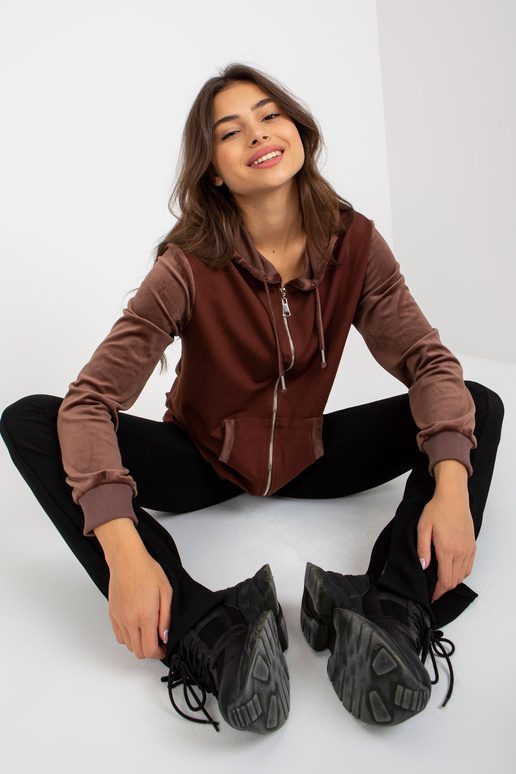 Hnědá dámská mikina cardigan s...