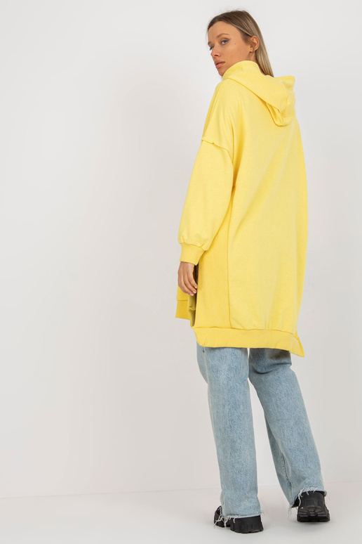 Žlutá dlouhá oversize mikina s kapucí...