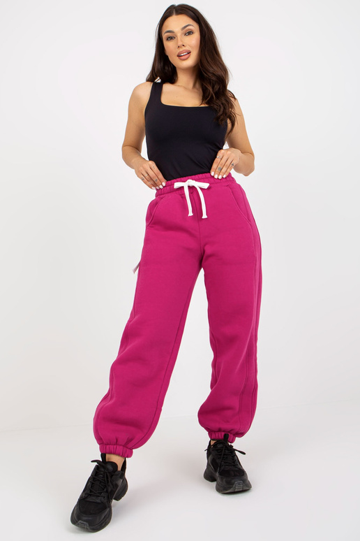 Teplé běžecké kalhoty ve fuchsiové barvě