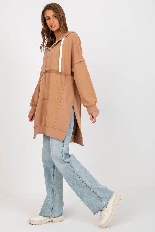 Oversize mikina Kamelfarbenes s...
