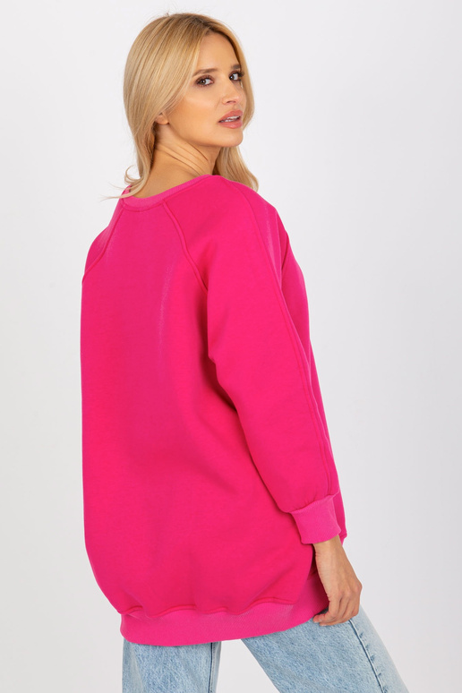 Fuchsiová basic ležérní mikina bez...