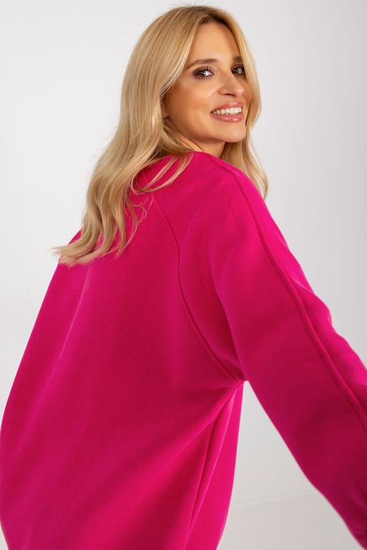 Fuchsiová basic ležérní mikina bez...