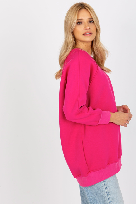 Fuchsiová basic ležérní mikina bez...