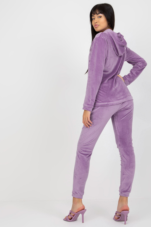 Fialový dámský velurový set s...