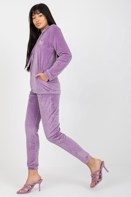 Fialový dámský velurový set s...