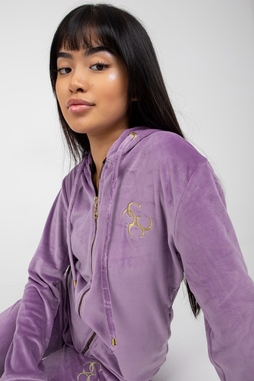 Fialový dámský velurový set s...