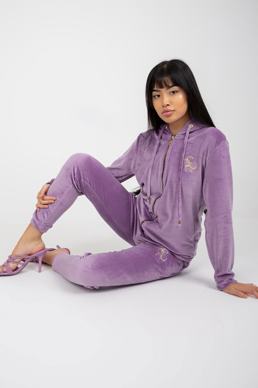 Fialový dámský velurový set s...