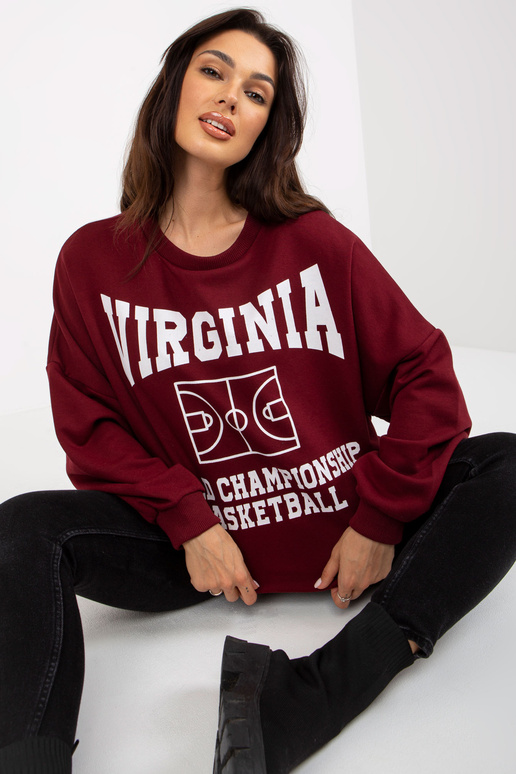 Mikina Lockeres z Burgunderrot mit...