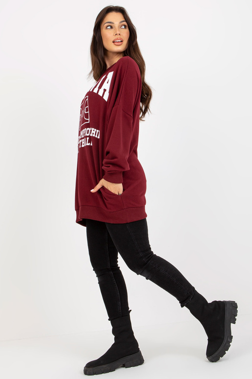 Mikina Lockeres z Burgunderrot mit...