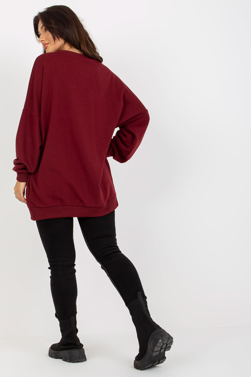 Mikina Lockeres z Burgunderrot mit...