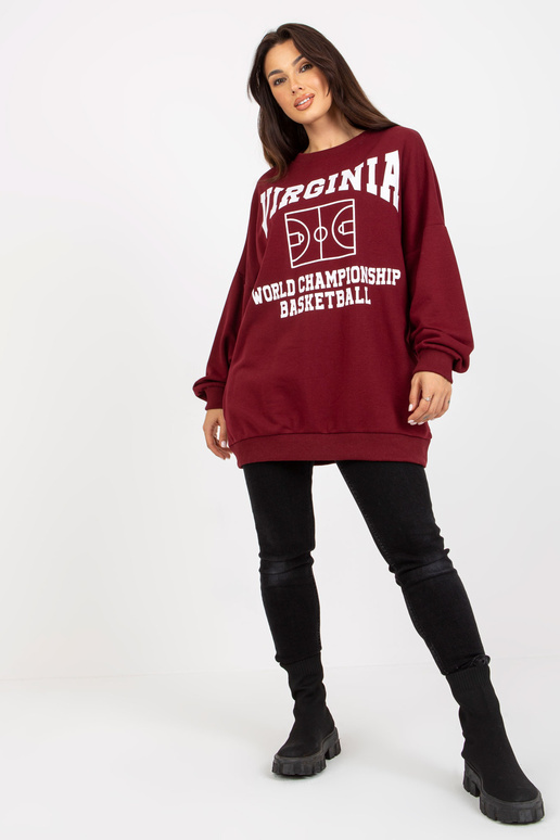 Mikina Lockeres z Burgunderrot mit...