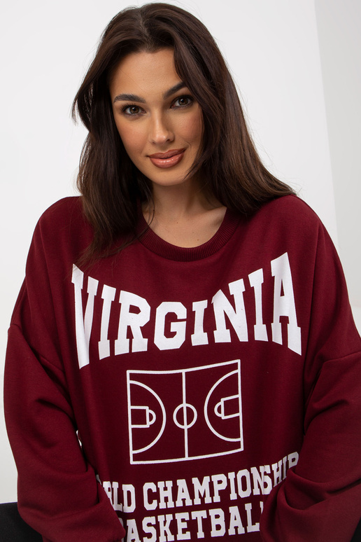 Mikina Lockeres z Burgunderrot mit...