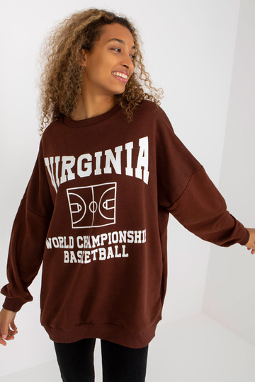 Tmavě hnědá volná mikina s...