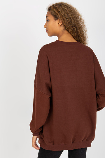 Tmavě hnědá volná mikina s... 2