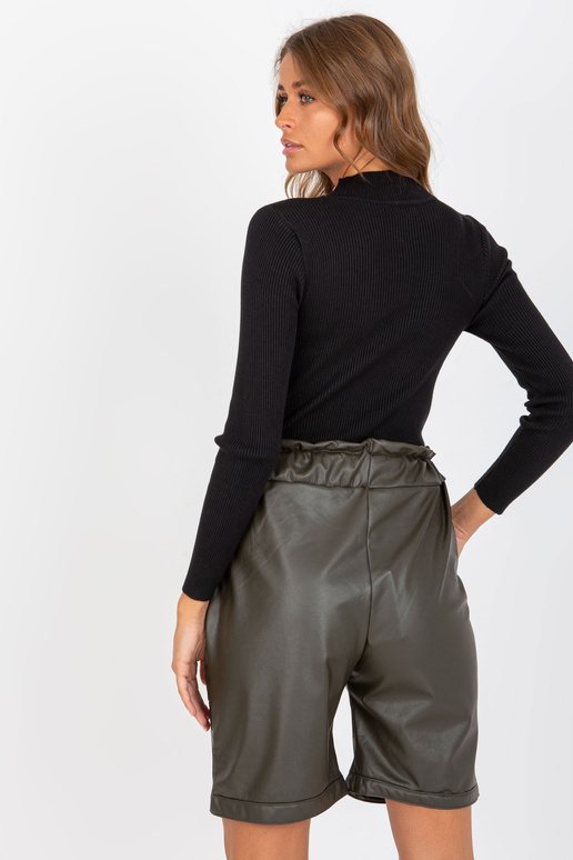 Černý jednoduchý pruhovaný svetr s...