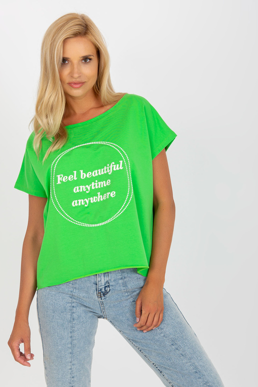 Světle zelená bavlněná halenka jedné...