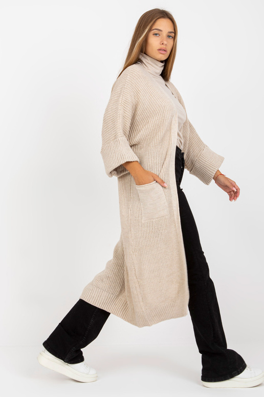 Béžový volný kardigan s kapsami OCH...