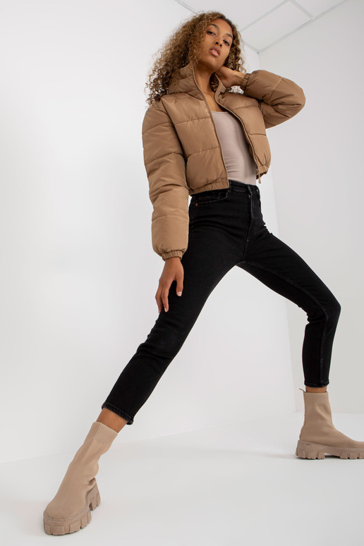 Camel krátká zimní bunda s prošíváním...