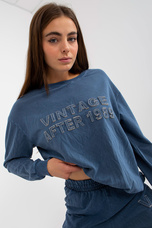 Tmavě modrá volná ležérní sada s...