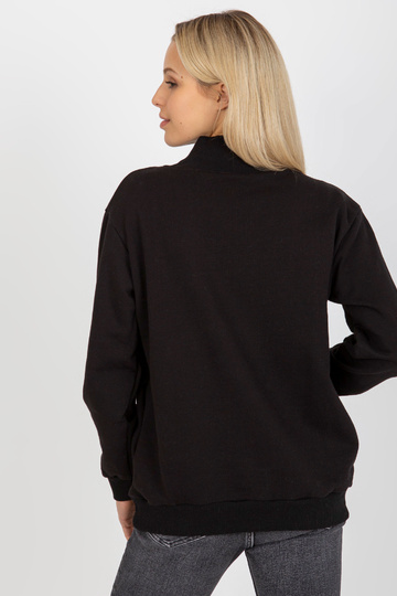 Černá mikina bez kapuce s...