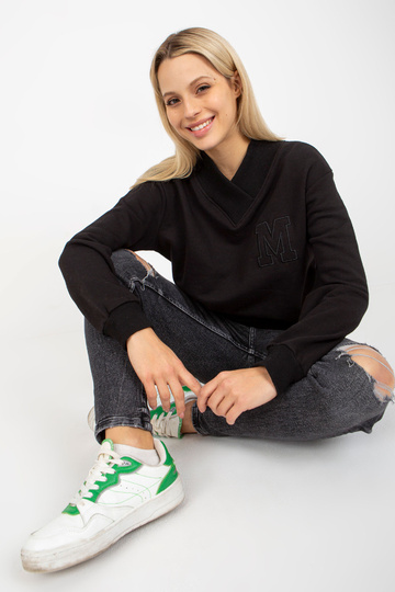 Černá mikina bez kapuce s... 2