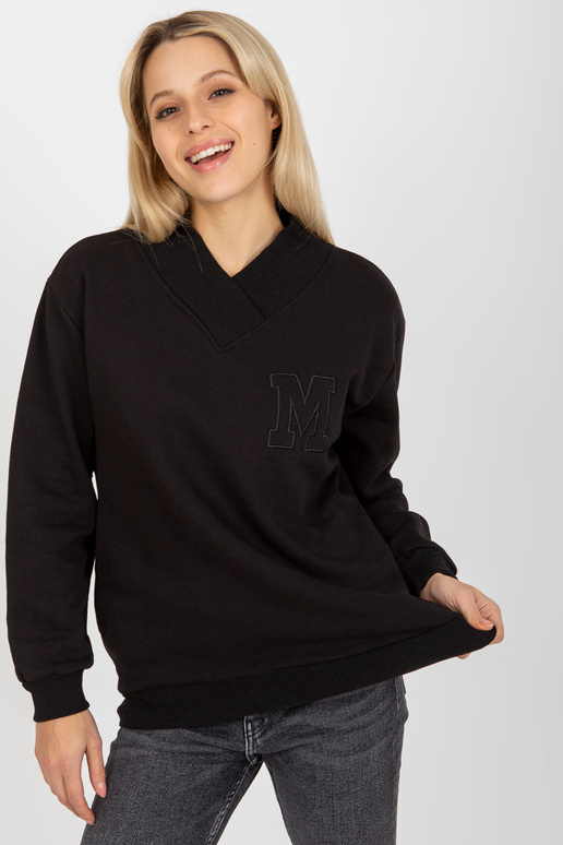 Černá mikina bez kapuce s...