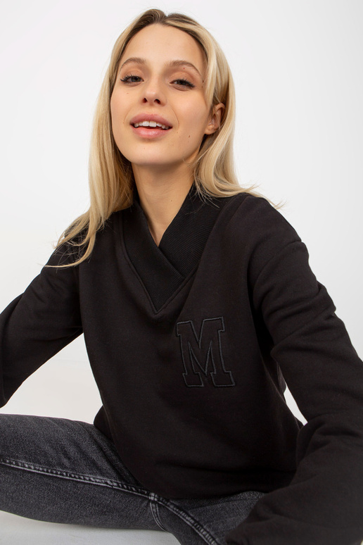 Černá mikina bez kapuce s...