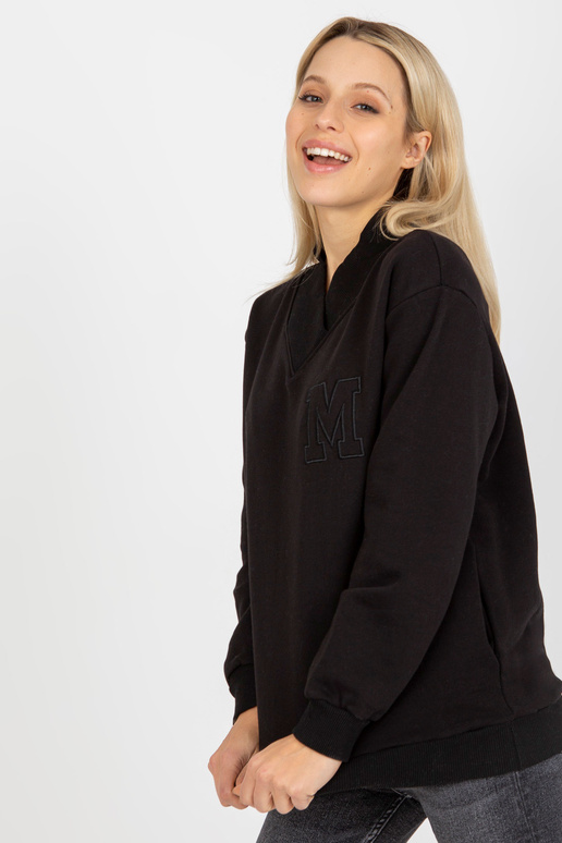 Černá mikina bez kapuce s...